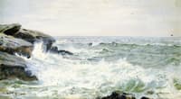 Surf Breaking on Rocks