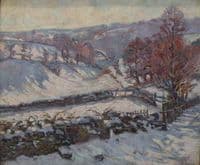 Paysage de neige à Crozant