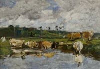 Cows on the Shore of the Toucques
