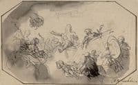 Allegories of Fine Arts, Music and Architecture Surrounding a Patron