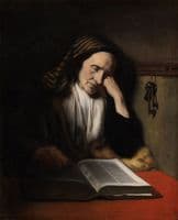 An Old Woman Dozing over a Book