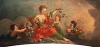 Aurora with Three Putti Offering Flowers