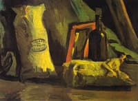 Still Life with Two Bags and Bottle