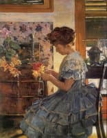 Charlotte Simon with Tulips