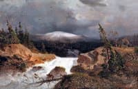 Norwegian Mountain Landscape with a Mountain Torrent
