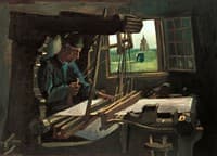 Weaver in Front of an Open Window with a View on the Tower of Nuenen
