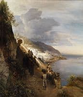 The Amalfi Coast with Stairs to the Capuchin Monastery