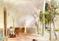 Loggia, Florence: Sir William Blake Richmond Sketching