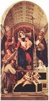 Madonna and Child with Saints Dominic, Gregory and Urban (detail from the Recanati Altarpiece)