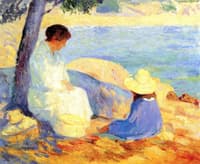 Woman and Child by the Sea