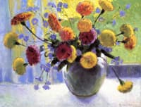 Vase of Zinnias