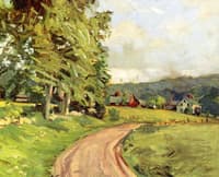 Country Road with Farmhouse