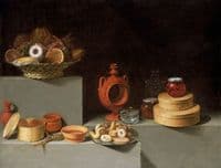 Still Life with Sweets and Pottery
