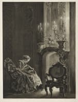 Woman Reading at the Fireside