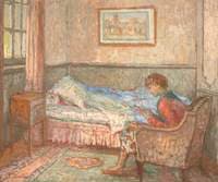 The Bedroom at Auppegard, France, Girl Reading