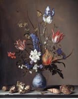 Flowers in a Wan-Li Vase, with Shells
