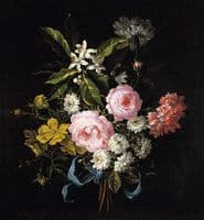 A Bouquet of Chamomile, French Roses, Single Yellow Roses, Orange Blossom and Carnations