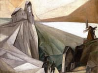 Study, On the Cliffs (Early Attempt at Cubist Form)