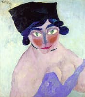 Woman's Head with Green Eyes