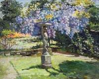 Garden with Bird Table and Wisteria at Kingsley, Bushey