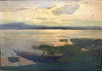 Lake with Boat