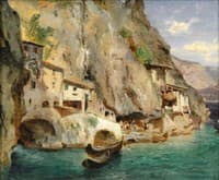 Fisher Huts at a Cliff Line