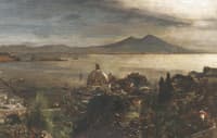 The Bay of Naples at Night. The Vesuvius in the Background