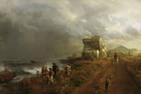 Evening Mood at Choppy Sea in South Italy