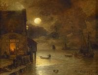 Night of full Moon at the Quay