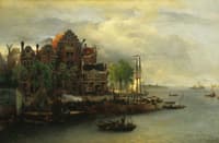 Evening Mood in a Dutch Harbour
