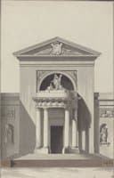 Facade for a Church with a Sculpture Representing Faith