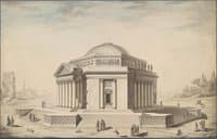 Hexagonal Temple in an Italianate Landscape
