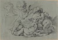 Three Putti Reading a Book