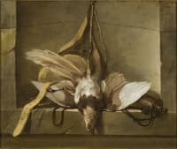 Still Life with a Dead Bird and Hunting Gear