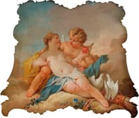 Allegory of Love, Cupid and a Litle Girl Holding a Heart