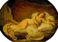 Woman Reclining in a Bed
