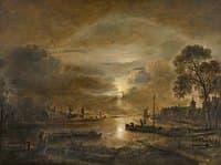 Moonlight on a Dutch River