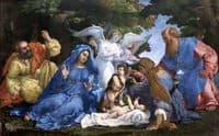 Holy Family with Three Angels, John the Baptist, Saint Elizabeth and Zacheus