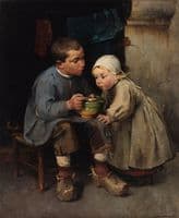 Boy Feeding His Little Sister