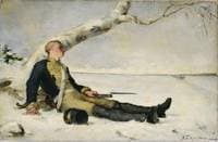 The wounded warrior in the snow