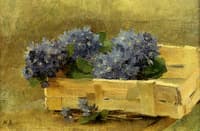 Blue Anemones in a Chip Basket