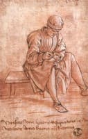 Seated Painter Fellow at Drawing