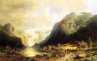 Fishermans Village on an Alpine Lake