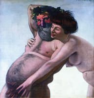Naked Woman Fondling a Silenus