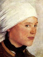 Country Girl with White Headscarf
