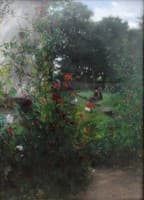 Meadow before Leibls Studio in Aibling