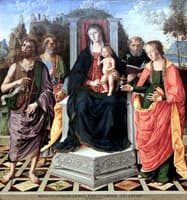 Madonna and Child with Saints John the Baptist, Peter, Dominic, Mary Magdalene.