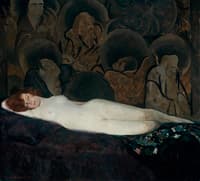 Nude with Chinese Background