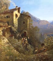 View from a Homestead onto a Lake (Lake Como?)