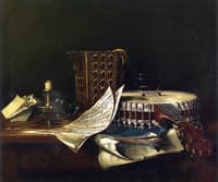 A Still Life: Banjo, Book and Cards